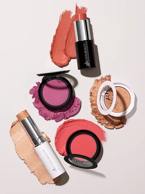 Glo Skin Beauty Wangen-Make-up Kollektion: Cream Blush Sticks, Puder Rouge und Highlighter mit cremigen und pudrigen Texturen