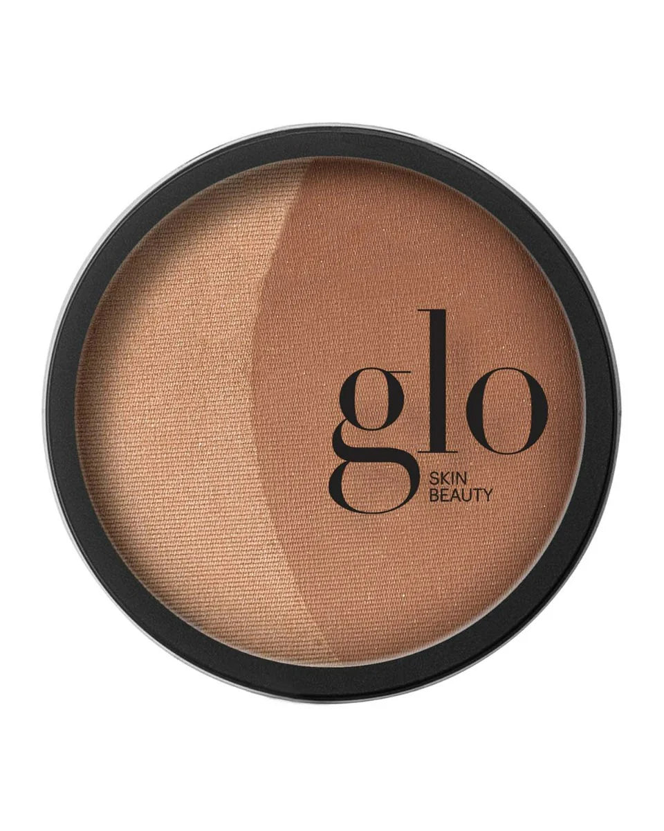 Glo Skin Beauty Bronzer Duo: Zweifarbiges Mineral-Puder in runder Dose