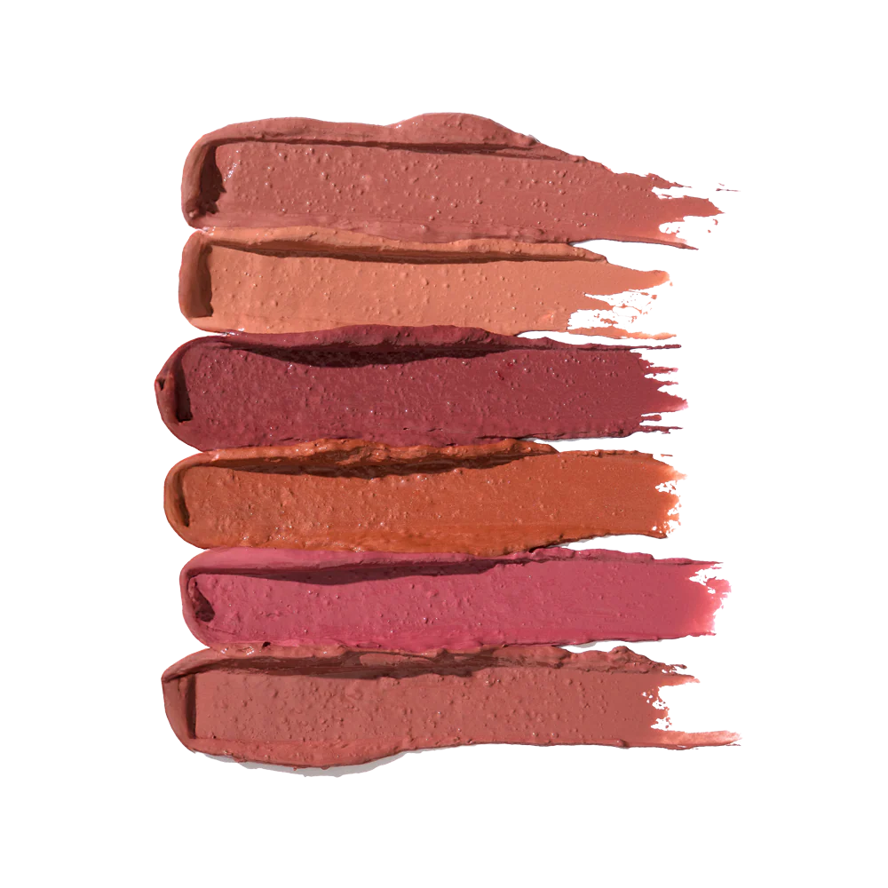 Glo Skin Beauty Cream Glaze Lip Crayon Swatches: Glänzende Creme-Textur in Nude, Pink & Mauve Tönen