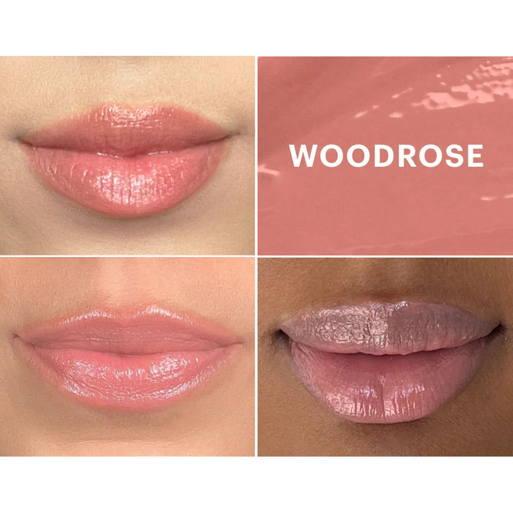 Glo Skin Beauty Cream Glaze Lip Crayon Woodrose: Lip Swatches auf heller & dunkler Haut & glänzende Textur