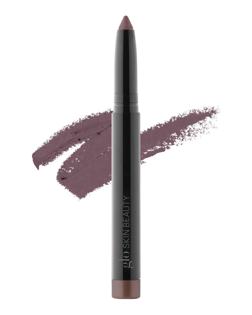 Cream Eyeshadow Stick im Farbton Luna mit Swatch im Hintergrund, gebrandet mit Glo Skin Beauty