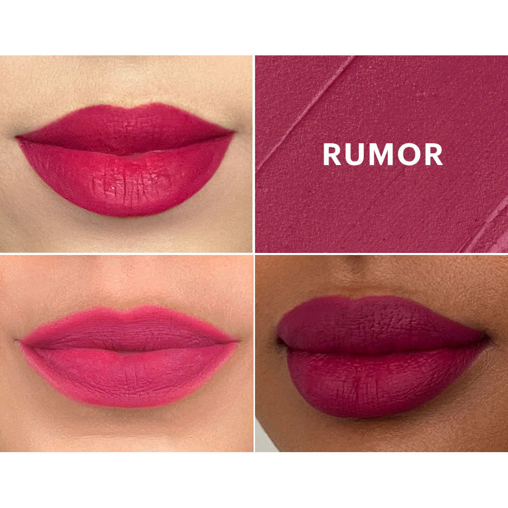 Glo Skin Beauty Suede Matte Crayon Rumor: Lip Swatches auf heller & dunkler Haut & matte Textur